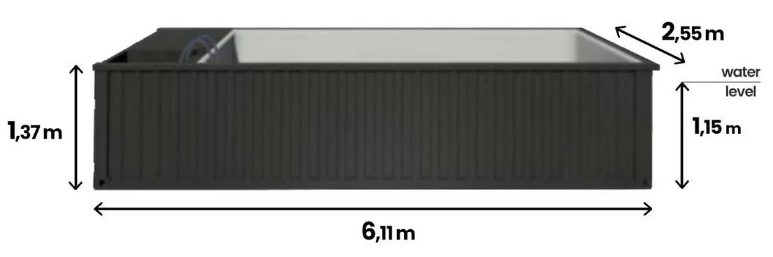 Piscina contenedor de 6,2 m x 2,5 m - Imagen 2