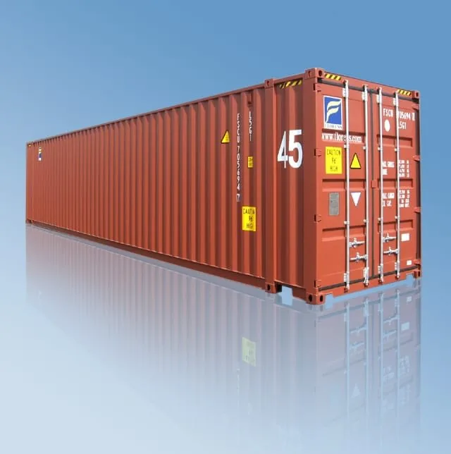 Contenedor 45 pies High Cube – 86 m³ y 2,90 m de altura