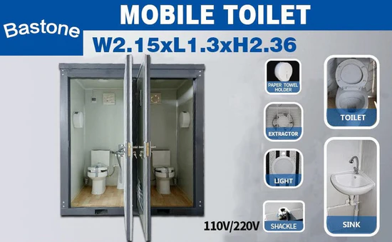 Palo de aseo portátil – 2 cabinas privadas - Imagen 11